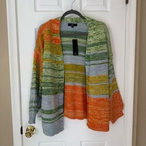 Lulus Oversized Multicolor Cardigan NWT